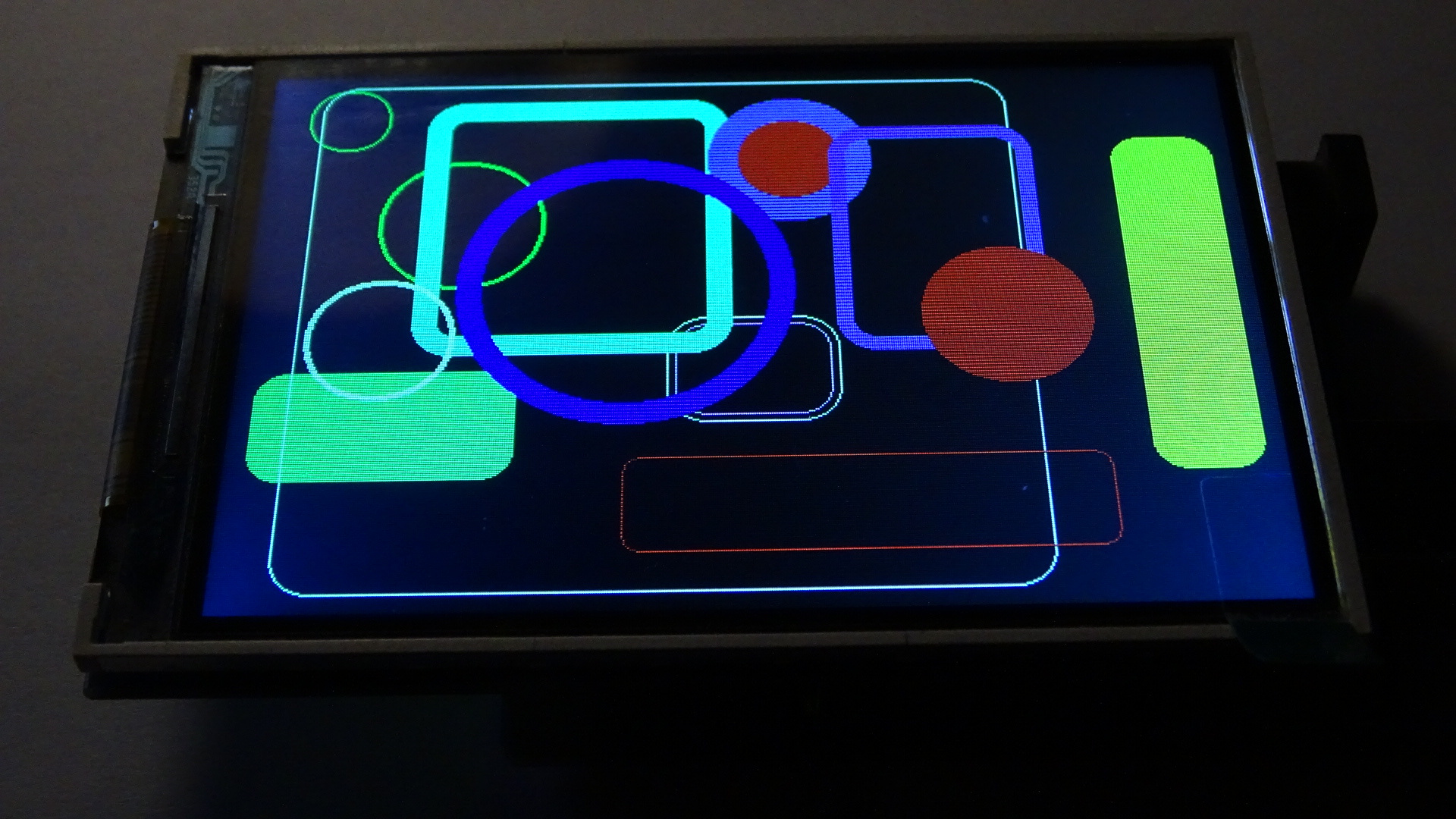 Примеры геометрических фигур библиотеки Display lib